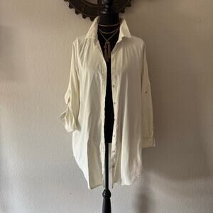 UMGEE Shirt Dress Blouse Bone L Light Academia Preppy Elevated Elegant Granola
